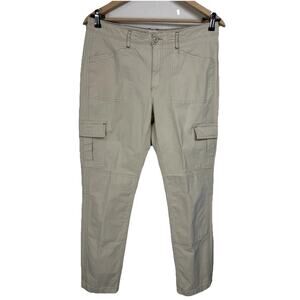 Women's LL Bean Favorite Fit Cargos Sz 12 Khaki Pockets Classic Outdoor Casual